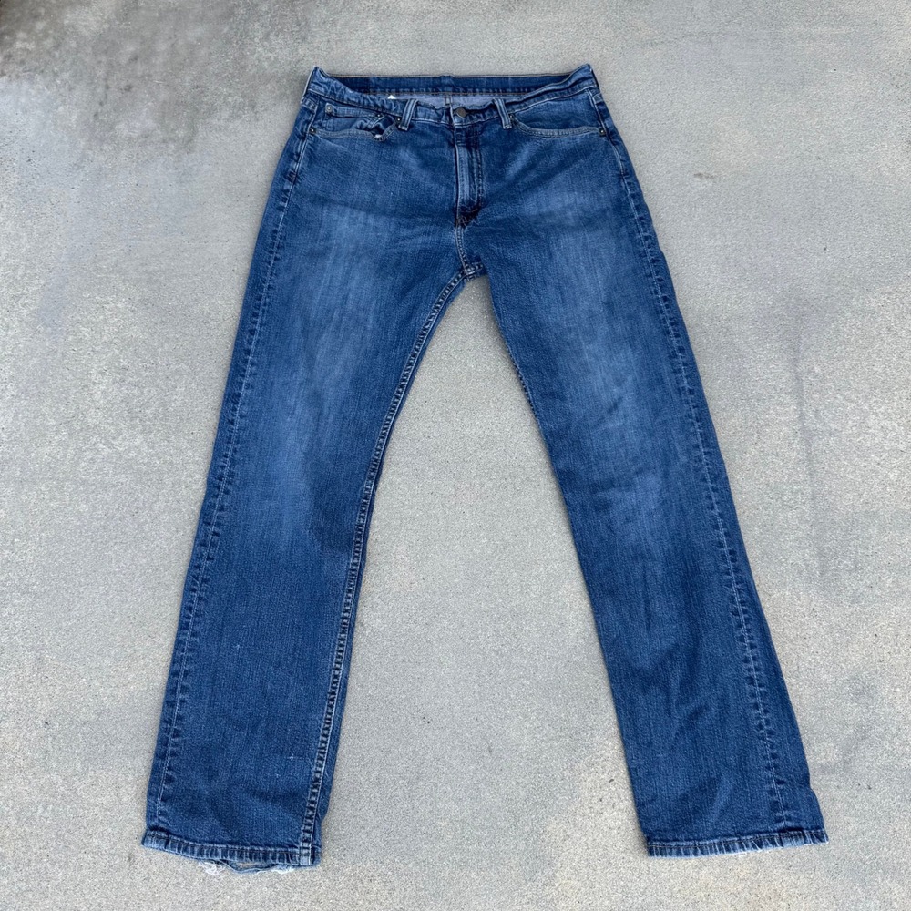 Levi's 505 Regular Fit Jeans Mens 36x34 Blue Denim Straight Leg Pants